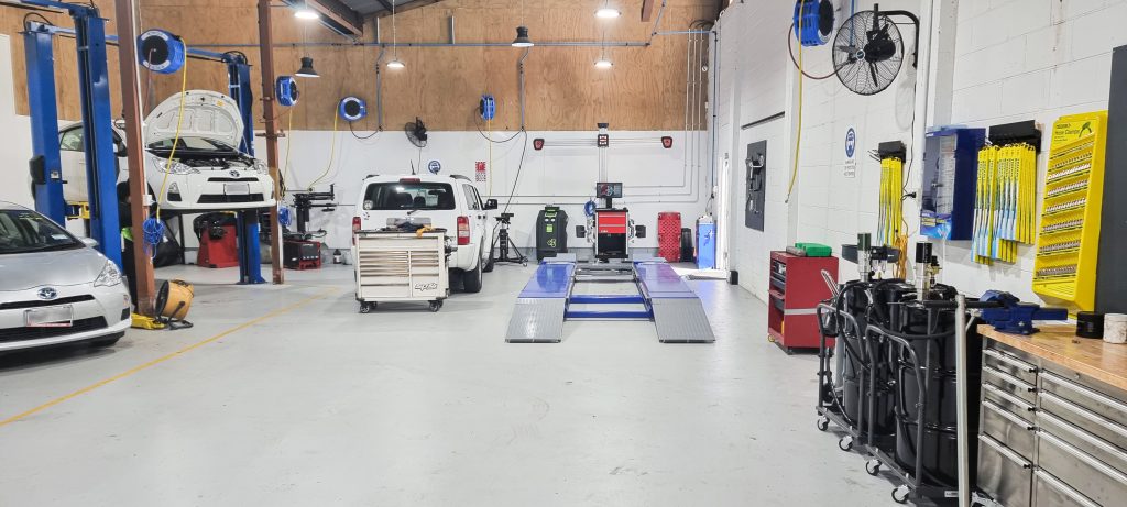 Inside Roskill Auto Mechanics workshop